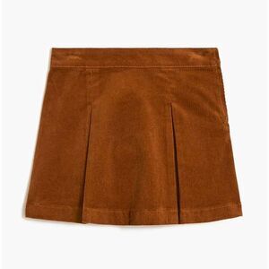 Crewcuts Mini Skirt Girl's 14 Brown Corduroy Pleated Zip Casual Summer Stretch